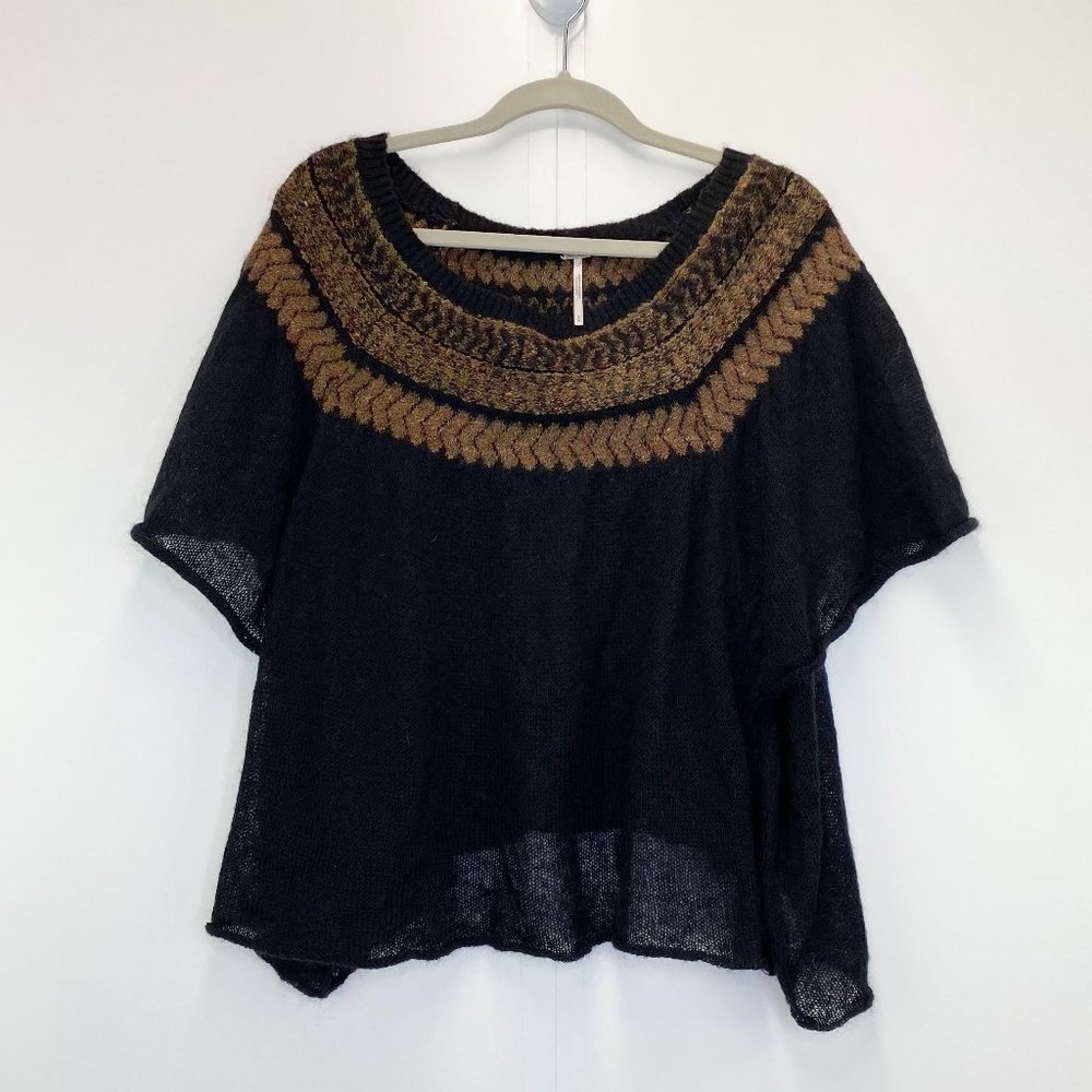 Free People Lock Lomad Sweater Black Wool linen - Picture 3 of 8